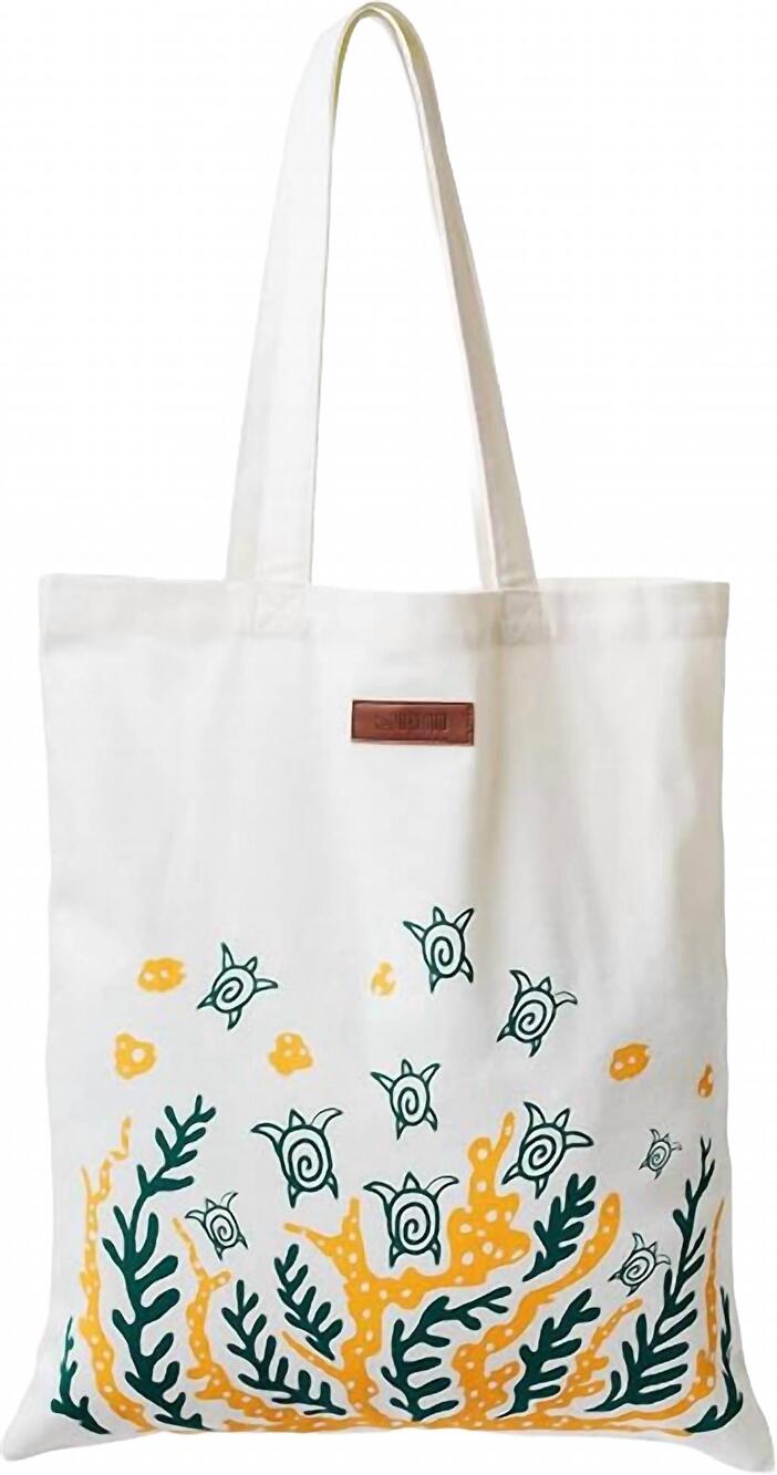 NEW SAND CLOUD women's beach tote bag in swimming turtles/ white